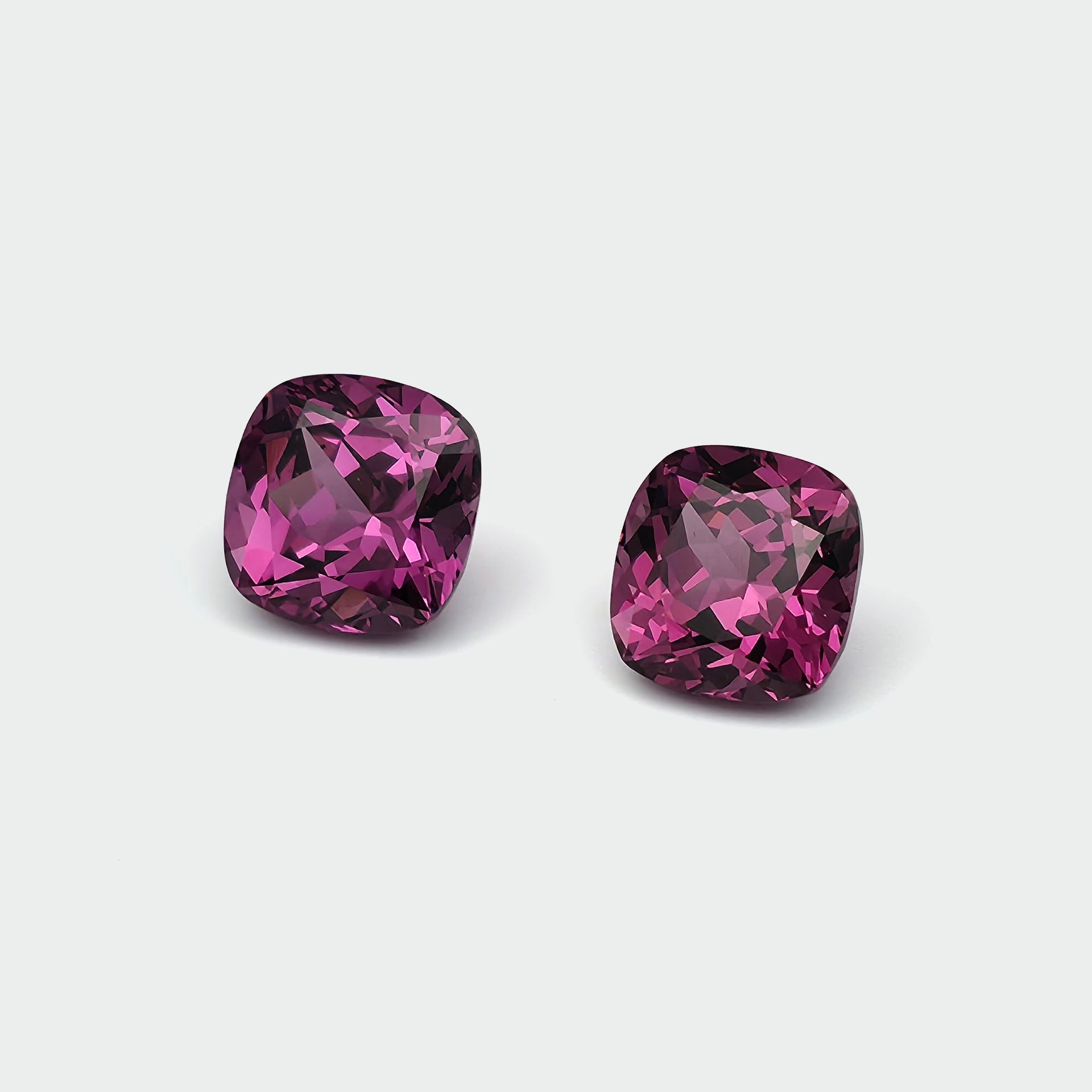 Umbalite Garnet - Intense Pink Purple, Cushion Pair, 8.58ct
