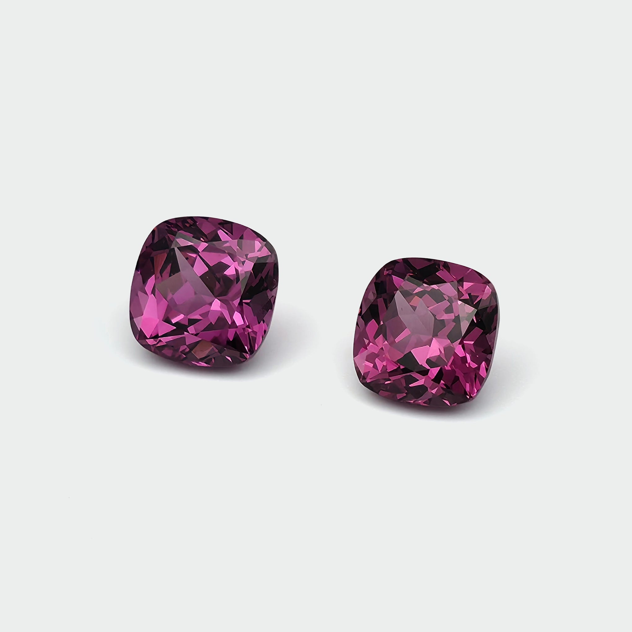 Umbalite Garnet - Intense Pink Purple, Cushion Pair, 8.58ct