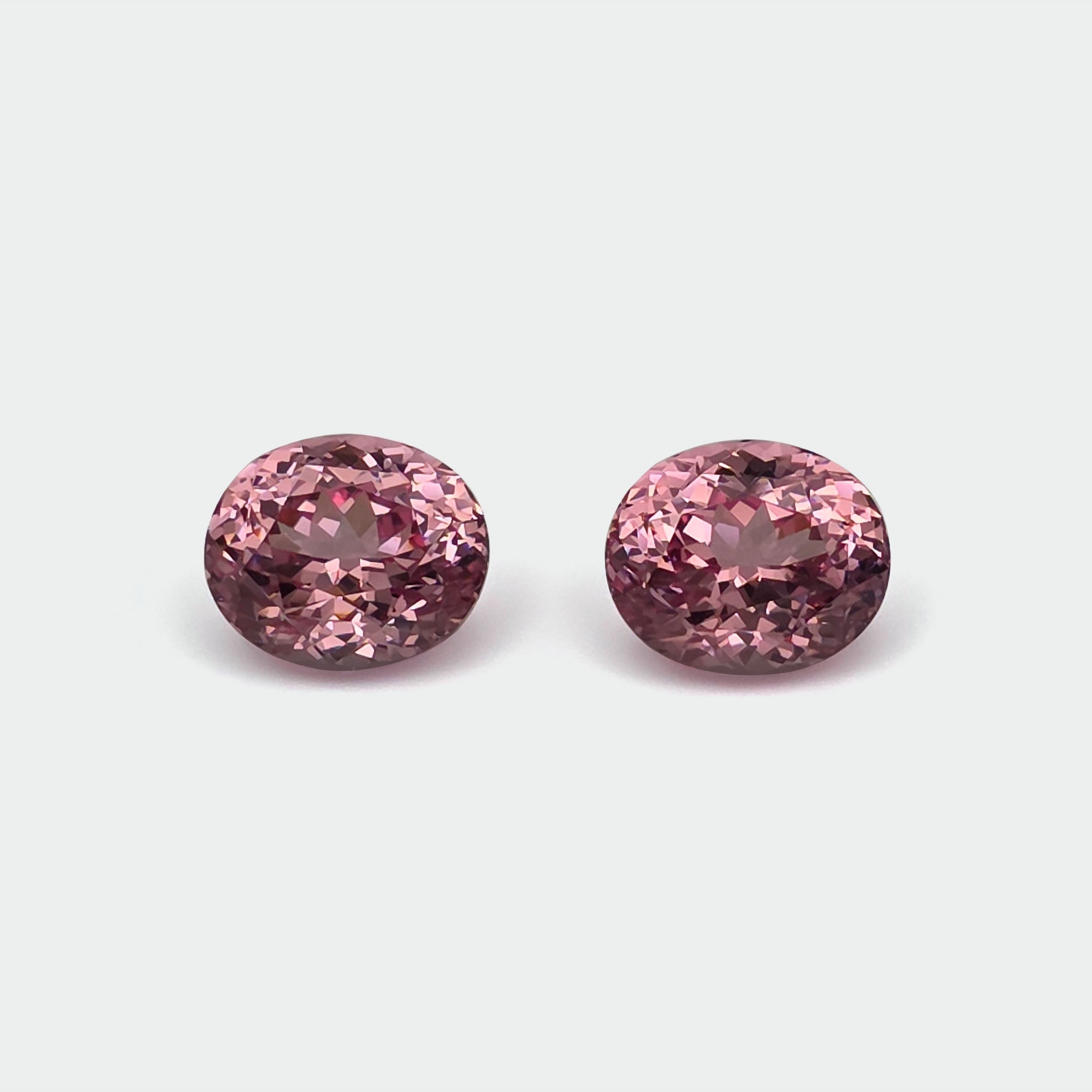 Malaya Garnet - Pink Peach, Oval Pair, 6.26ct