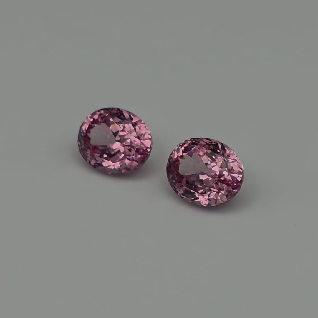Malaya Garnet - Pink Peach, Oval Pair, 6.26ct