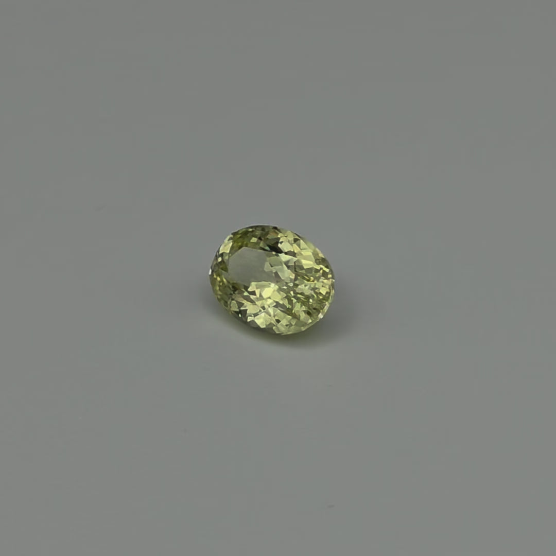 Chrysoberyl - Vivid Lemon Yellow, Oval, 2.50ct